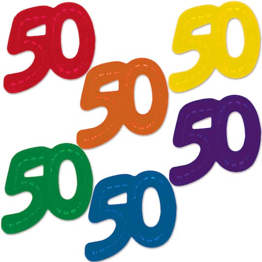 Beistle 2.75" x 2.5" Multicolor Jumbo "50" Fanci‑Fetti, 36ct. | Michaels®